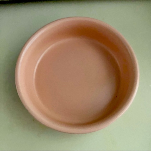 Rae Dunn “Purrfect” meow small soft pink white cat pet food water ceramic bowl - Picture 2 of 3